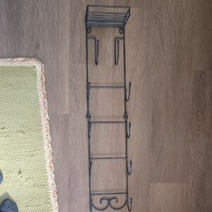 Elegant Black Metal Wall Rack